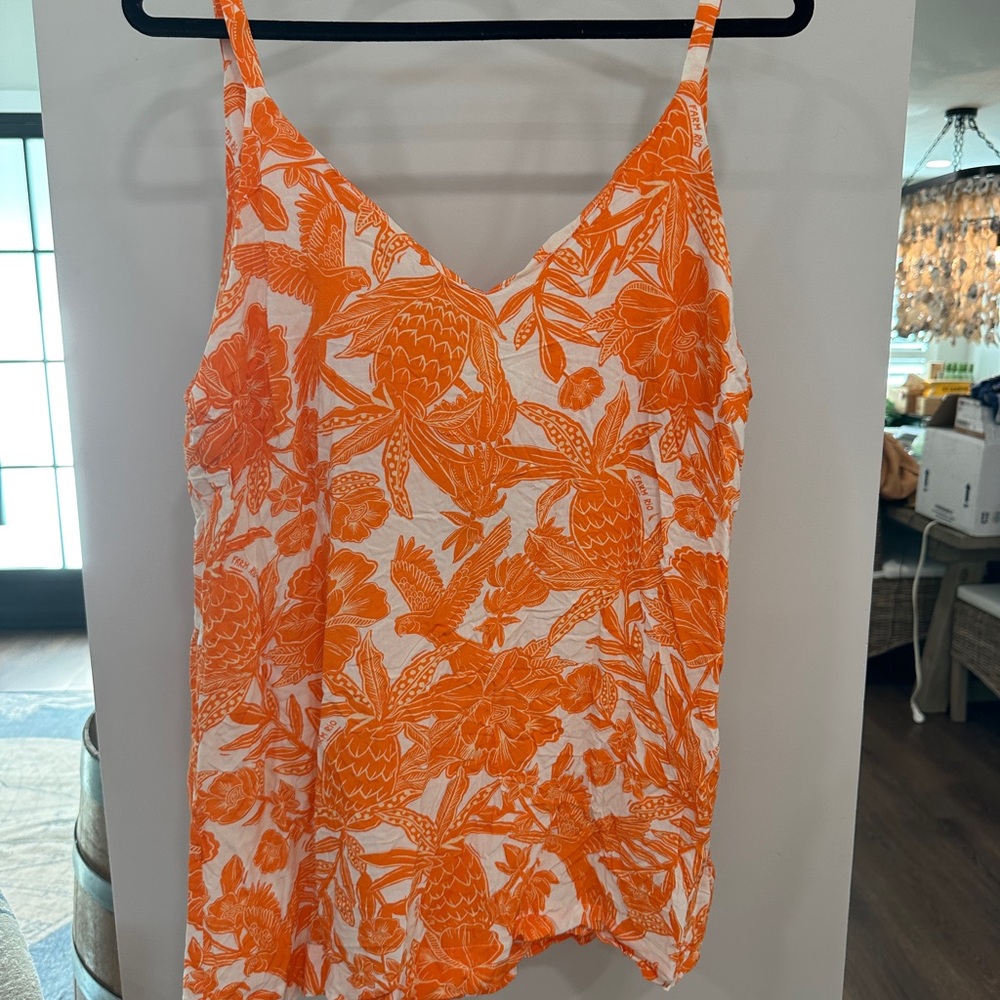 Farm Rio Orange Floral Women's dress size large